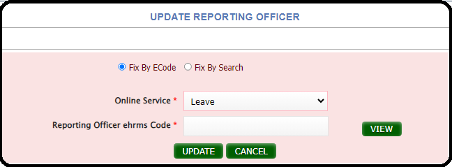 update reporting officer